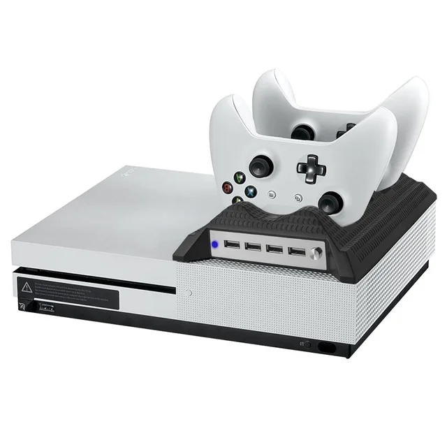 Best Price Cooling Fan Vertical Stand for XBOX ONE Slim Dual Controller Charging Station with 4 Ports USB HUB