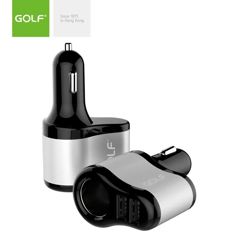 جولف 2.1A سيارة شاحن USB مزدوج شاحن سيارة للهاتف المحمول محول مع اذكر ضوء ولاعة السجائر المقبس 12-24 V متوافق