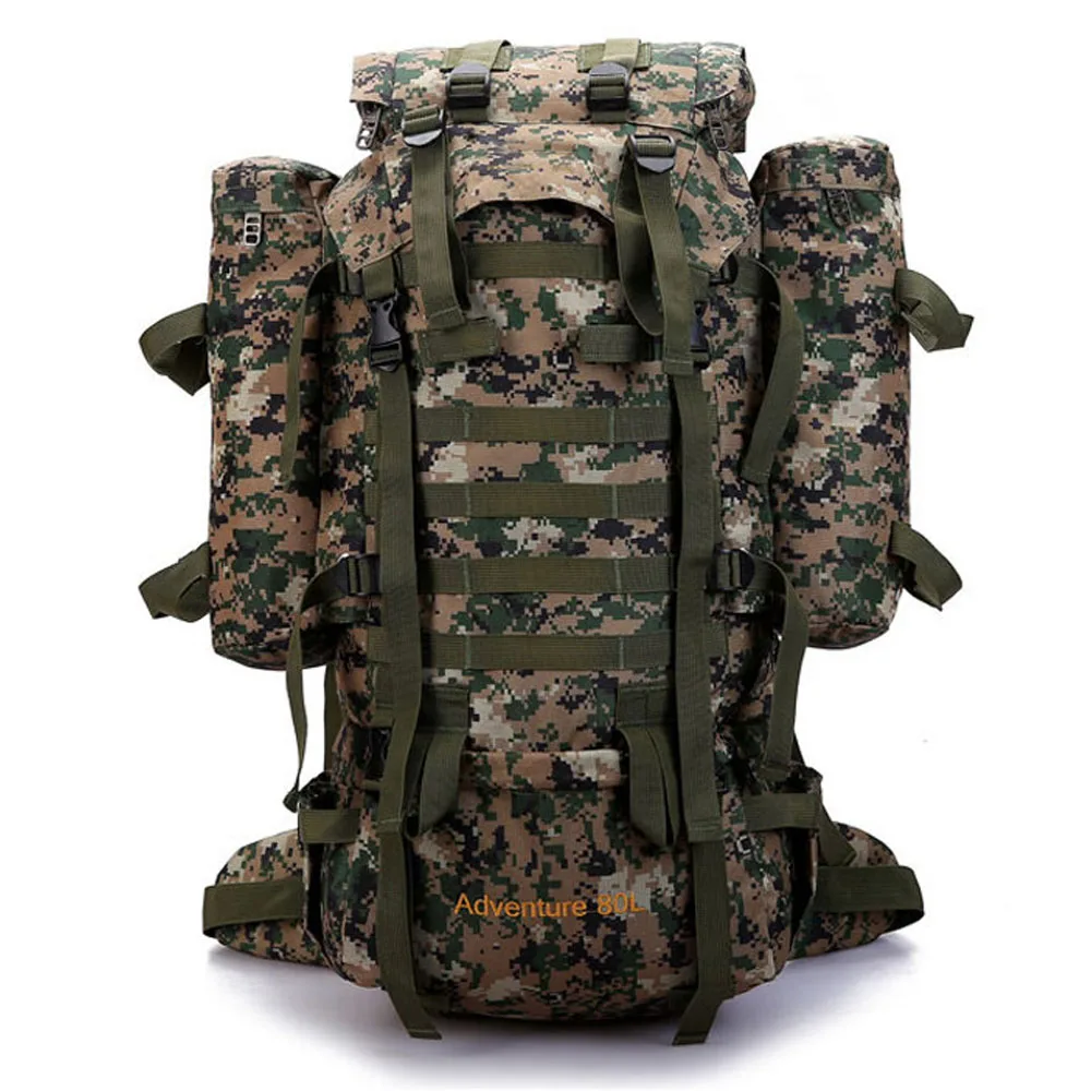 80L Camouflage backpack hiking campingbackpacks large sport bags unisex