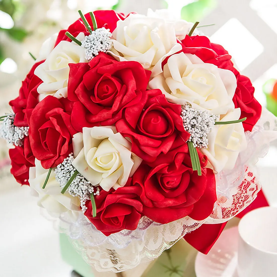 

10 Pieces / Pack 7CM Home Decorative Flowers 11 Colors PE Foam Artificial Rose Flowers For Wedding Valentine's Day Decoration