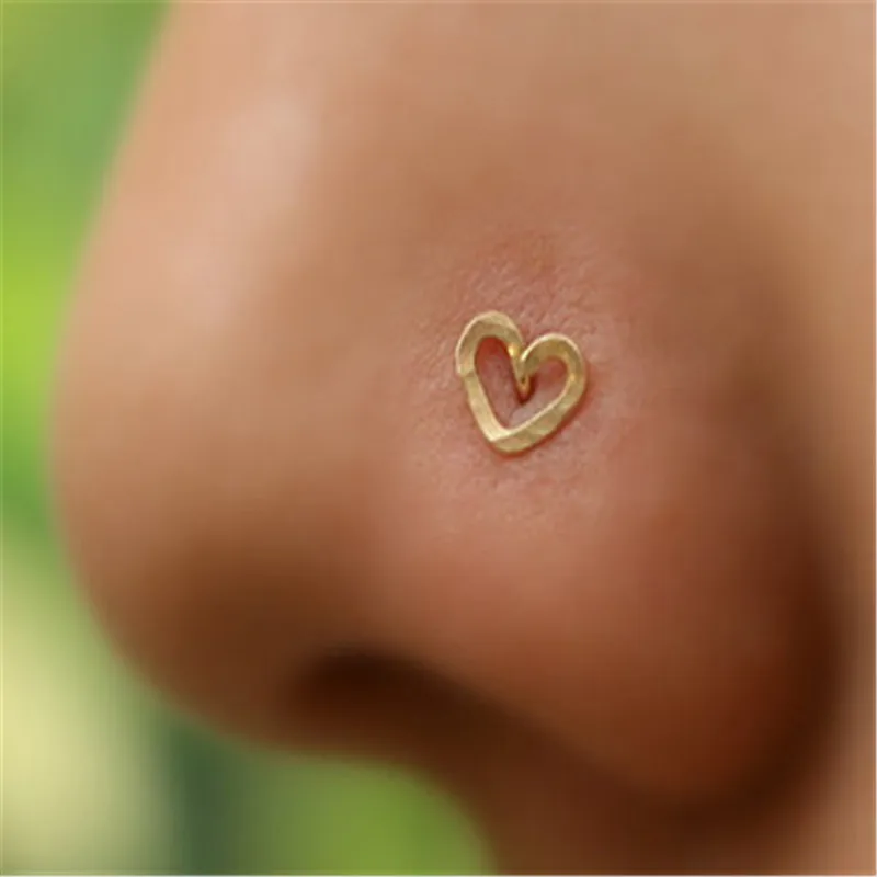 

Heart nose stud 925 sterling silver Heart Nose Piercing body jewelry 36 pcs/box