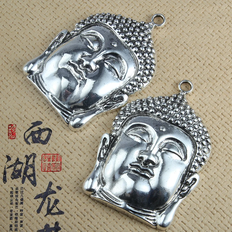 

1pcs Vintage Pendant Alloy Large Size Buddha Head Necklace Pendant For Making Jewelry Findings DIY Handmade Craft Gifts 98*67MM