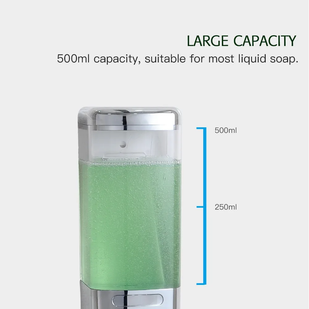Günstige Freies Verschiffen 500ml Bad Dusche Shampoo Hand Lotion Flüssigkeit Seife Dispenser Wand Montiert Einzigen Manuelle Seife Spender