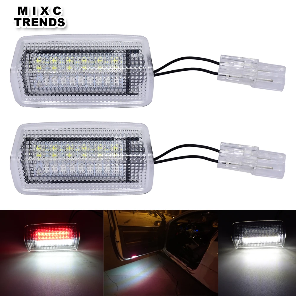 

2pcs Car Door Light Projector 22 Leds White Red Ground LED Warning Strobe Lamp Kit For Lexus Toyota Infiniti Nissan Series