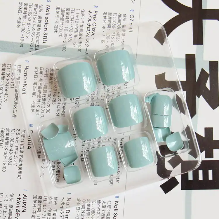 Simple 24pcs Set Solid Color Super Bright Summer Toes Finished Fake Nails Full Nail Tips Patch Lady Toe Decoration Art Tool Finished Fake Nails Fake Nailsfull Nails Aliexpress