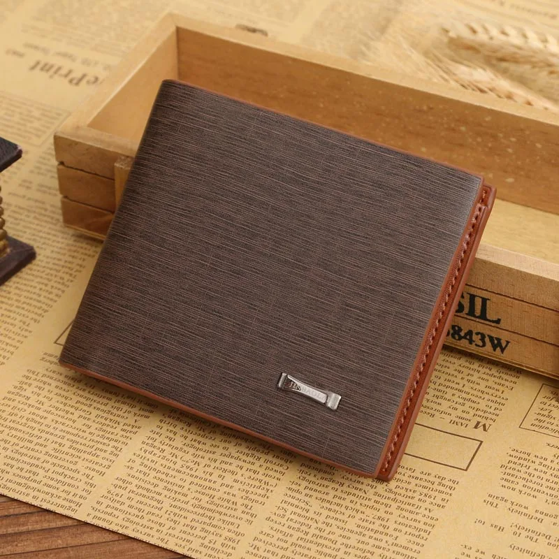 

Business Men Short Purse PU Leather Card Holder Two Fold Clutch Money Bag Man Casual Wallets Best Sale-WT