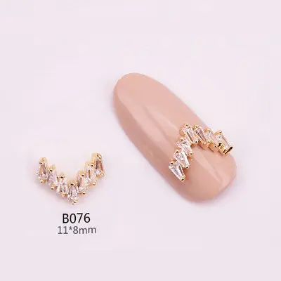 5 шт 3D Металлические циркониевые украшения для дизайна ногтей, японские украшения для ногтей, высокое качество, циркониевые хрустальные маникюрные циркониевые алмазные подвески - Цвет: B076