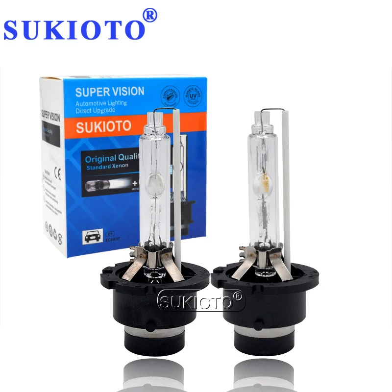 SUKIOTO Original 35W Xenon D2S D4S Xenon HID Bulb 4300K 5000K 6000K 8000K Car Headlight 55W D2S D2R D4R D4S HID Replacement Bulb (1)