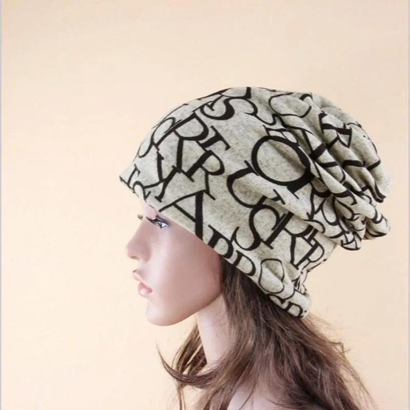 

Fashion 2018 Autumn And Winter Muffler Letters Hats Scarf Dual-Use Hat Covering Cap Turban Beanie Hats For Women Free Shopping