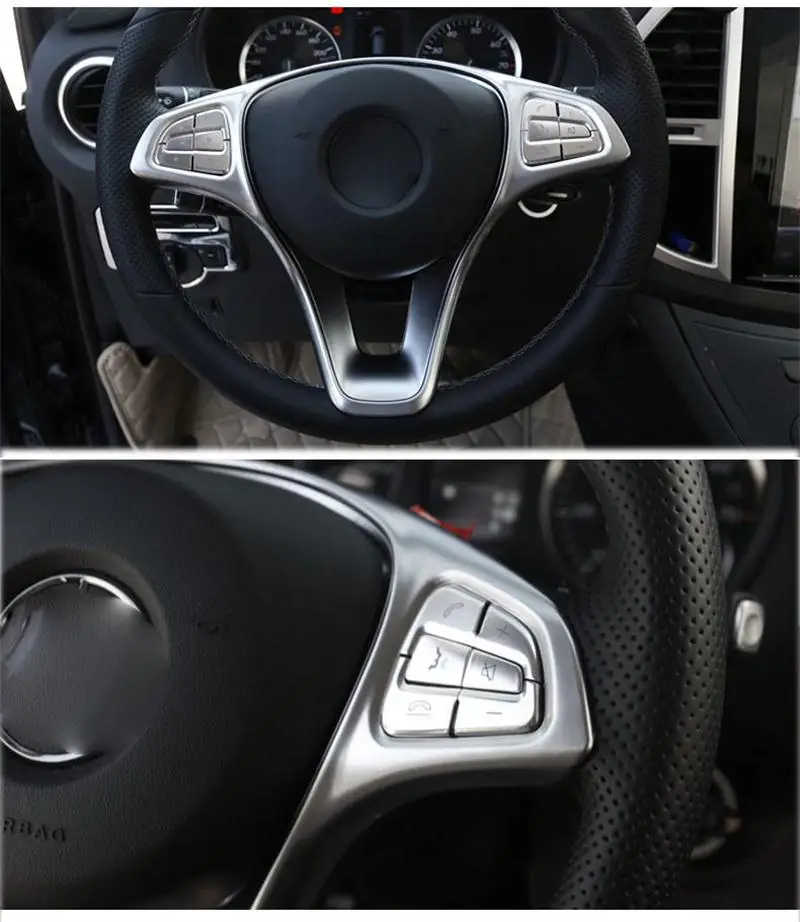 Автомобильный Стайлинг, кнопка рулевого колеса, рамка для украшения, Накладка для Mercedes Benz C class W205 E class W213 GLC X253 Auto