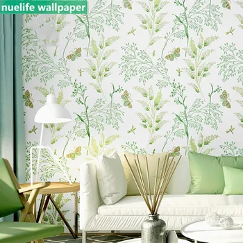 

Pastoral style green plant small floral pattern wallpaper bedroom kids room study living room shop TV sofa wall paper