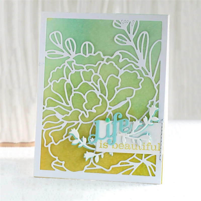

DiyArts Peony Dies Flowers Frame Metal Cutting Dies New Spring Handcraft Embossing Die Stencil for DIY Scrapbook Album Card