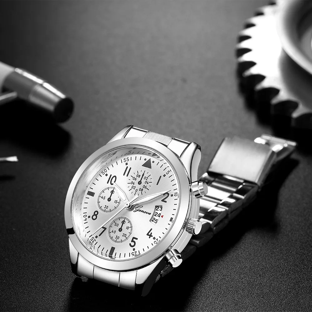 Men Wrist Watch Luxury Quartz Sport Military Stainless Steel Dial Wristwatch Mens Relojes Hombre saat erkek kol saati