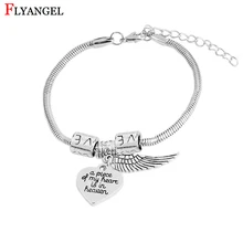 Крыло ангела piece of my heart небесах кулон Расширяемый Браслет Для женщин прелести браслет для жены подруга матери подарок