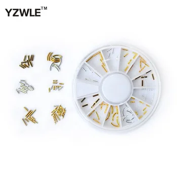 YZWLE 1 wheel Latest Japanese Style Nail Art Jewelry Decoration Gold Silver Bar DIY Foil Manicure Fashion Tips#YZW-JYT