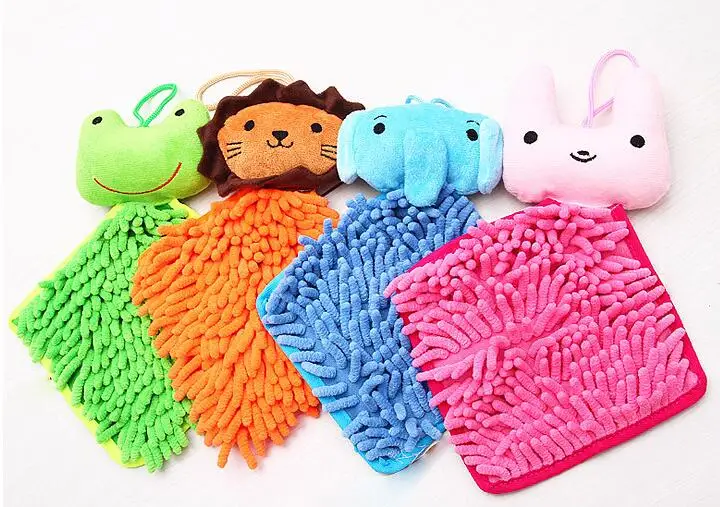 

Cute Baby Nursery Rabbit Hand Towel Toddler Soft Plush Cartoon Animal Wipe Hanging Bathing Towel For Children Bathroom kitchen