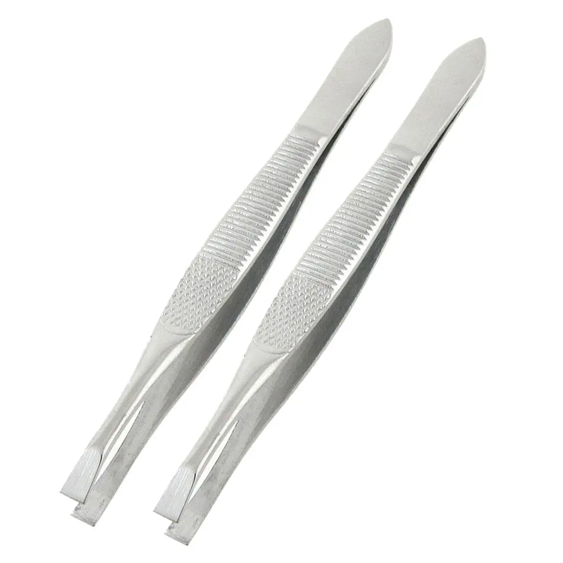 BEST 6 Pcs Flat Tip Eyebrow Trimmer Tweezers Cosmetic Tool Silver Tone