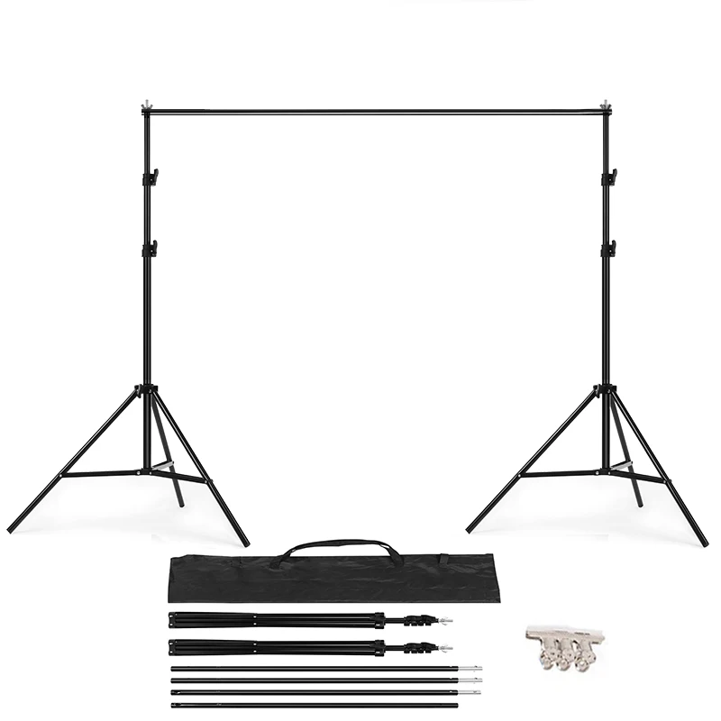 

PHOTO BACKDROP STAND KIT Background Support T Shape Backdrop for Studio Photo 152cm,200cm, 260cm, 280cm, 300cm
