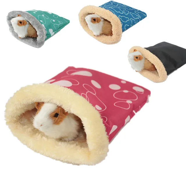 Warm Plush Hamster Bed House Soft Guinea Pig Bed Rat Nest Small Animals Mouse Sleeping Bag cavie House Accessories Hamster Cage 1