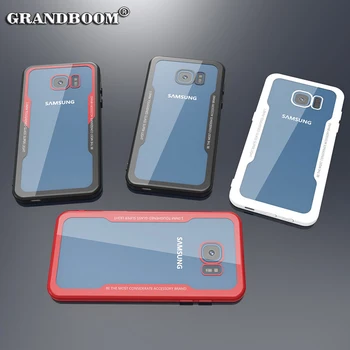 

50pcs Luxury Back Acrylic Protective TPU Frame Case For Samsung Galaxy S10 E S9 S8 Plus Note 9 8 Dust Plug Anti-Scratch Cover