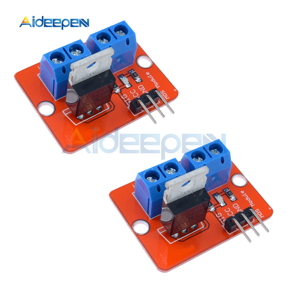 

2Pcs 0-24V Top Mosfet Button IRF520 MOS Driver Module MCU ARM Raspberry Pi for Arduino Smart Electronics