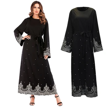 

Vestidos Kaftan Abaya Dubai Arabic Pearls Muslim Hijab Dress Abayas For Women Qatar UAE Robe Caftan Turkish Islamic Clothing