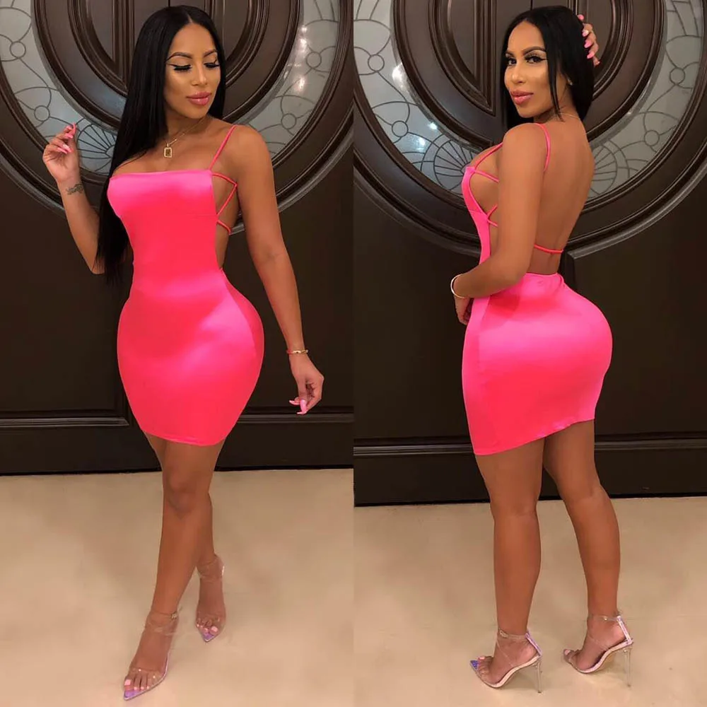 hot pink club dress