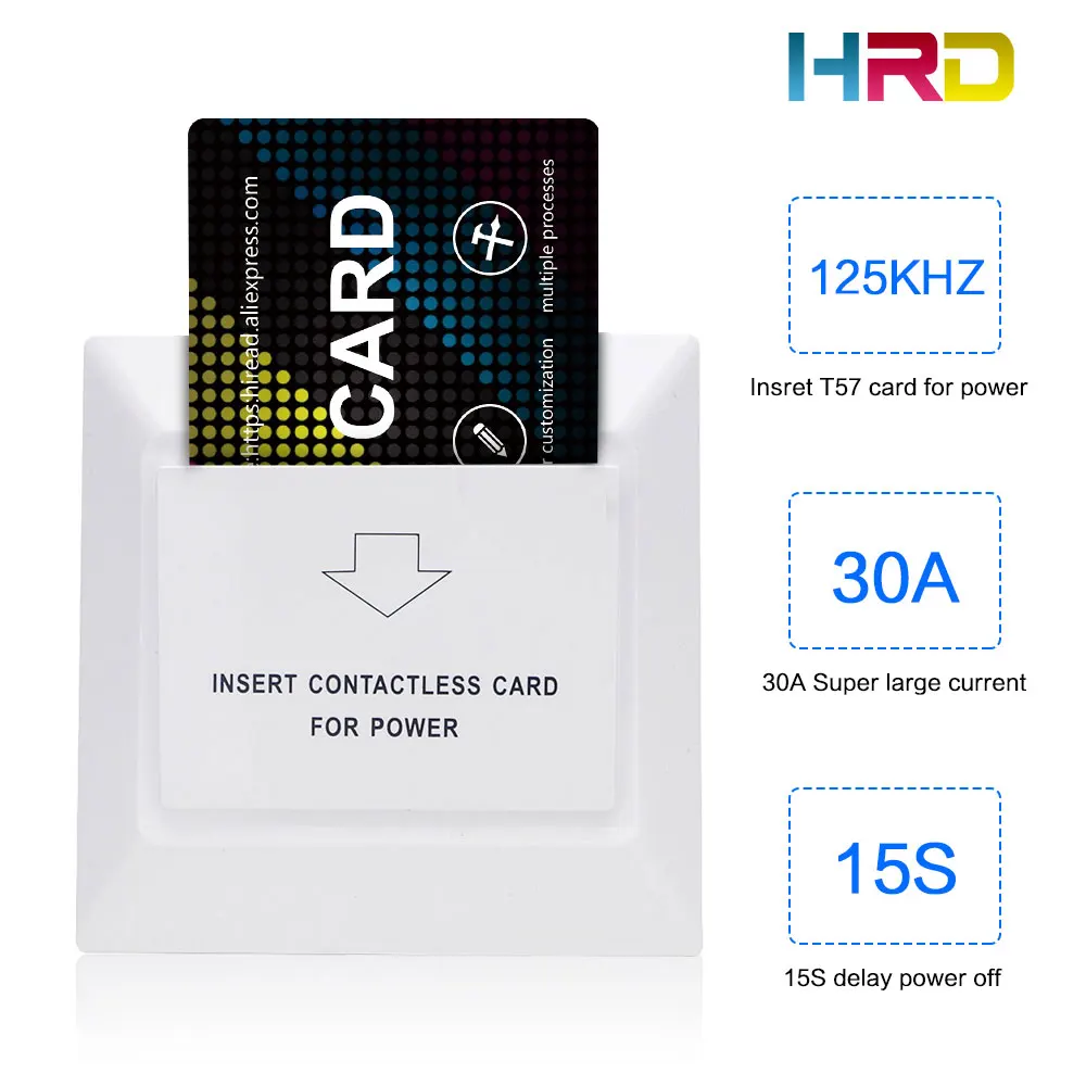 Hiread настенный контроль доступа Энергосбережение с 125 кГц ID карты как TK4100/T5577/EM4305
