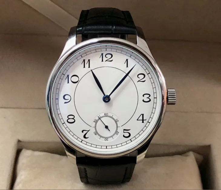 

44mm PARNIS Asian 6498 17 jewels Mechanical Hand Wind movement men's watch White dial Mechanical watches PA69-P8