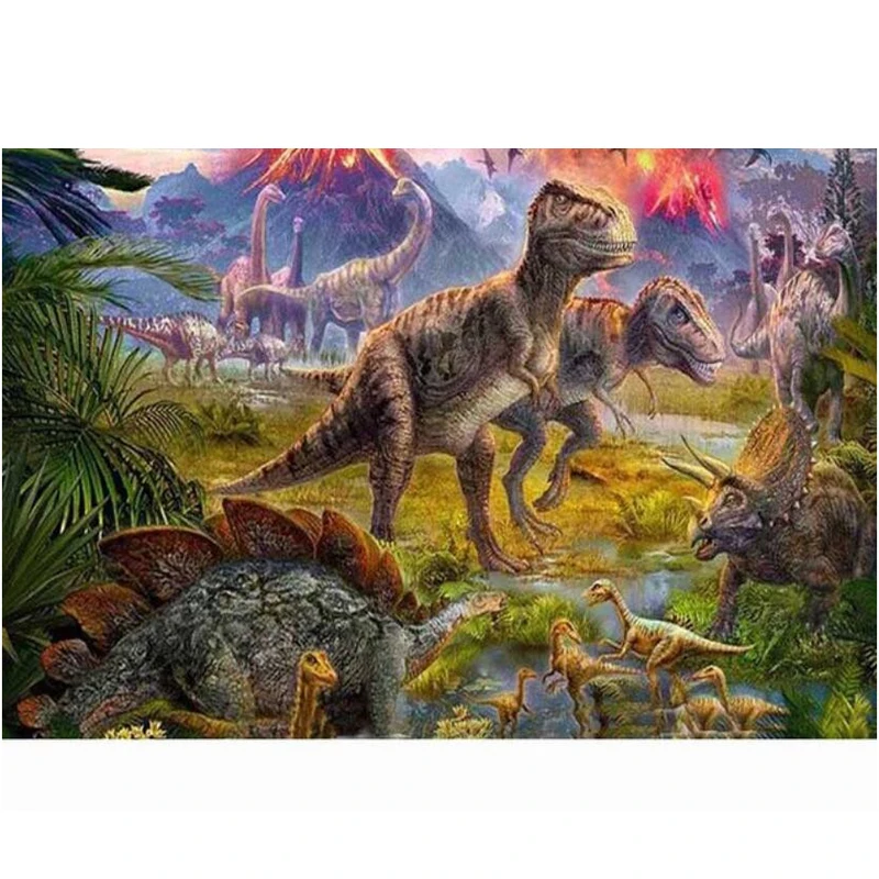 Diamond Embroidery Dinosaur World Diy Diamond Square Drill Rhinestone Pasted Sewing Art Crafts Needlework Home Decora