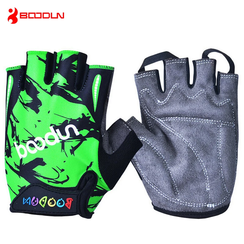 Boodun partten ركوب الدراجات قفازات الطفل المطبوعة الاطفال الصيف دراجة قفازات نصف اصبع قفازات التزلج قصيرة تنفس