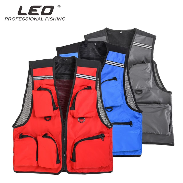 Leo Fishing Vest Jacket L/XL/XXL Sport Men Photography Clothing Multi  Pocket Male Vest Outdoor Swim Fly Fishing Clothes Gear - AliExpress