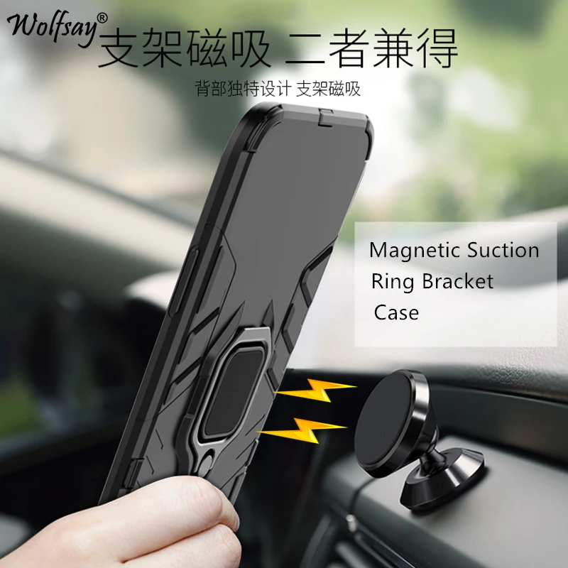Чехол Wolfsay для Huawei Y6 2018 чехол Prime автомобильный держатель армированные Чехлы