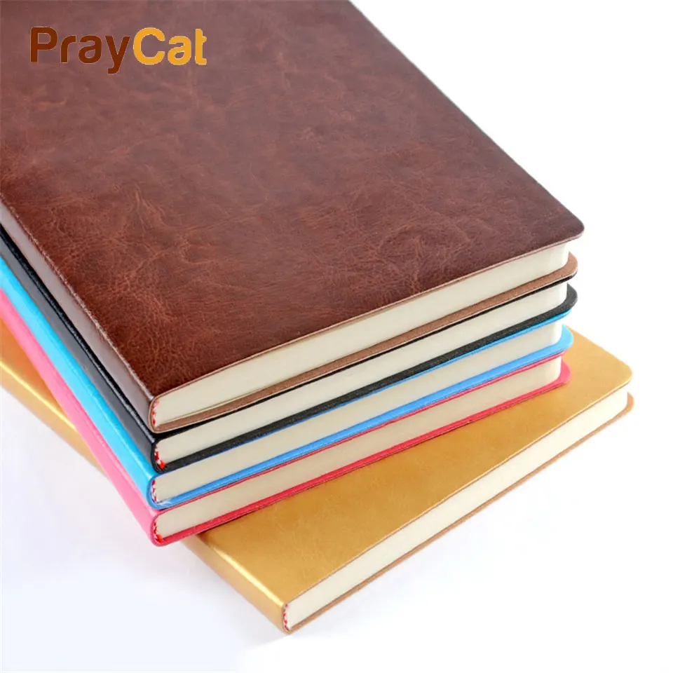 A5 Notebook Diary Notebooks Faux Leather Cover Soft Writing Note Pad