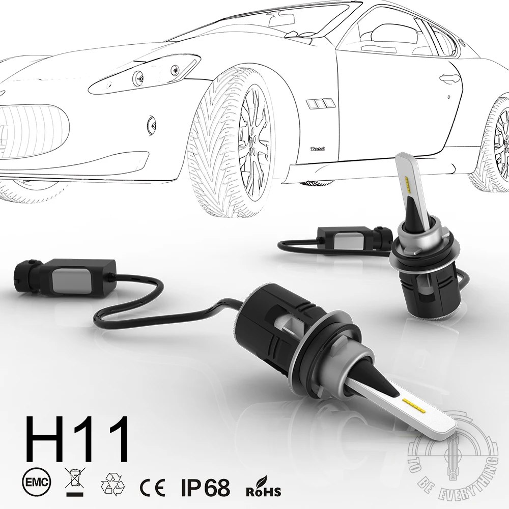 2018 JGAUT B6 светодиодный H8 H9 H11 8000LM автомобильный головной светильник лампы Hi-Lo Beam 72