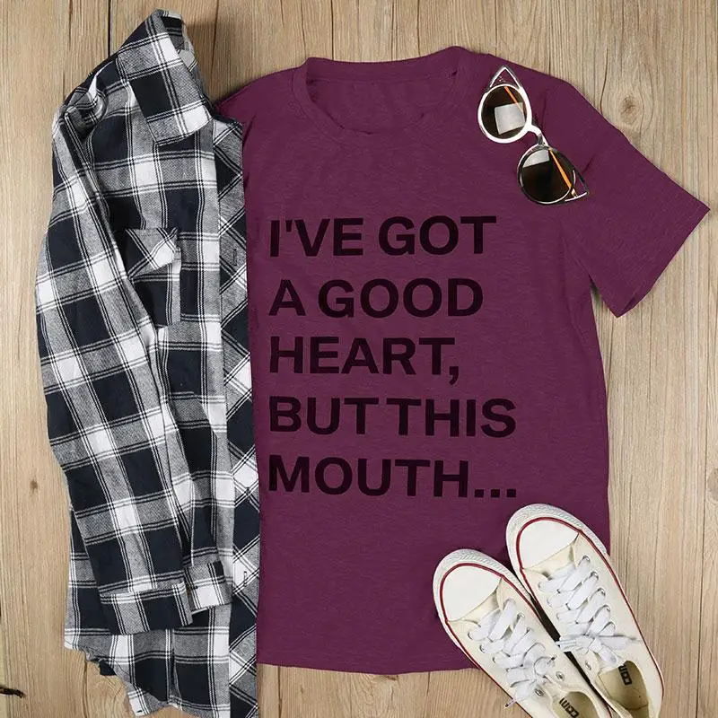 

Plus Size Women's 5 Colors S-3XL O Neck T-Shirt Women Letter Printed Causual Top Tee Fashion Short Sleeve All Matched T Shirt