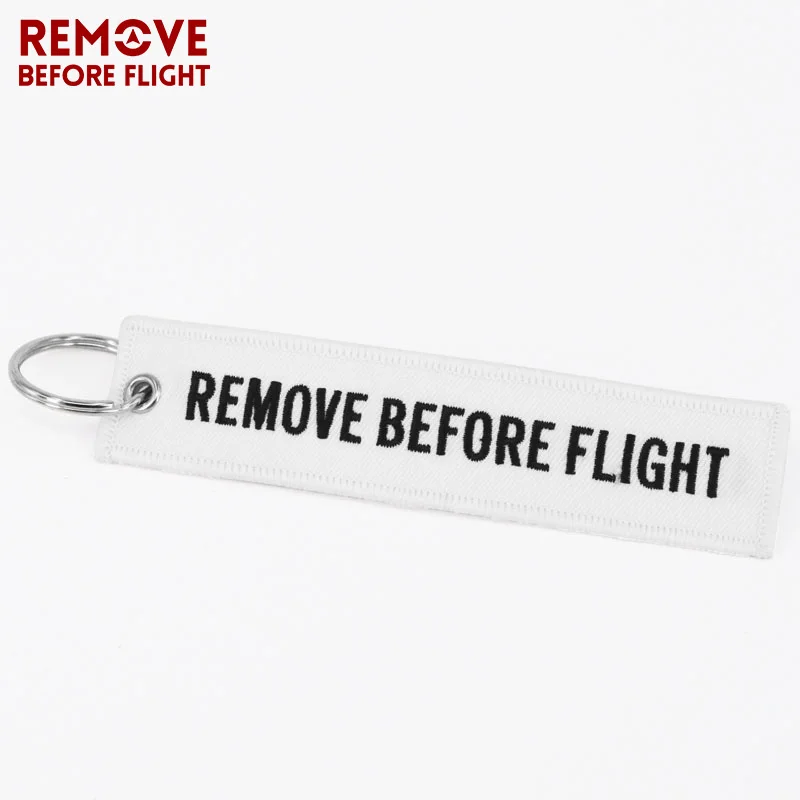 Remove Before Flight Key Fob Key Chain llaveros Important Things Tag White Embroidery Key Fobs OEM Key Jewelry Aviation Gifts Chaveiro3