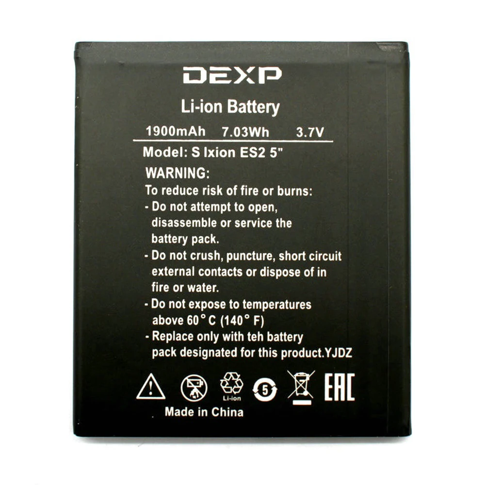 Новый для DEXP S IXION ES2 5 &quotаккумулятор 1900 мАч.&quot Замена литий ионного аккумулятора
