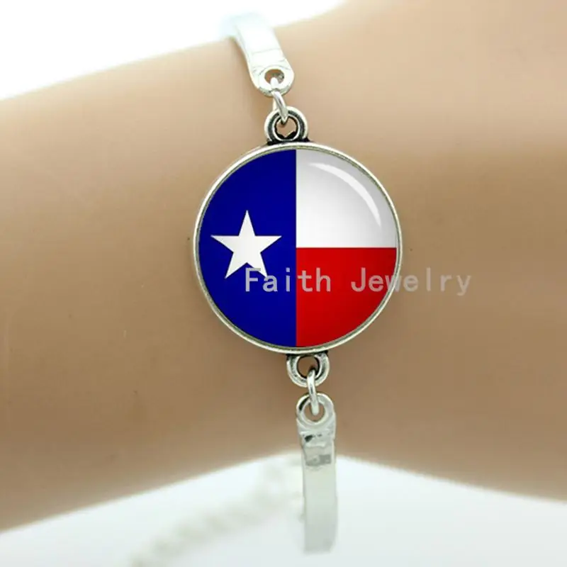 Promotion upscale map or flag bracelet unique design Texas state flag bracelet formal team logo