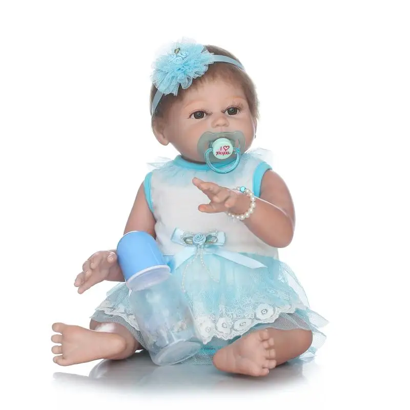 

50cm Full Body Silicone Reborn Babies Doll Toys Lifelike Newborn Girl Baby Doll Kids Birthday Gift Bathe Toy Girls Brinquedos