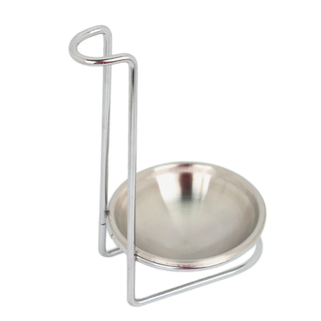 Spoon Rest, Stainless Steel Ladle Spoon Holder with Removable Bowl, Cooking Utensils Metal Stand Tray for Kitchen Counter