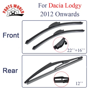 

Kit Silicone Rubber Front And Rear Wiper Blades For Dacia Lodgy 2012 Onwards,Windscreen Wipers Car Accessories