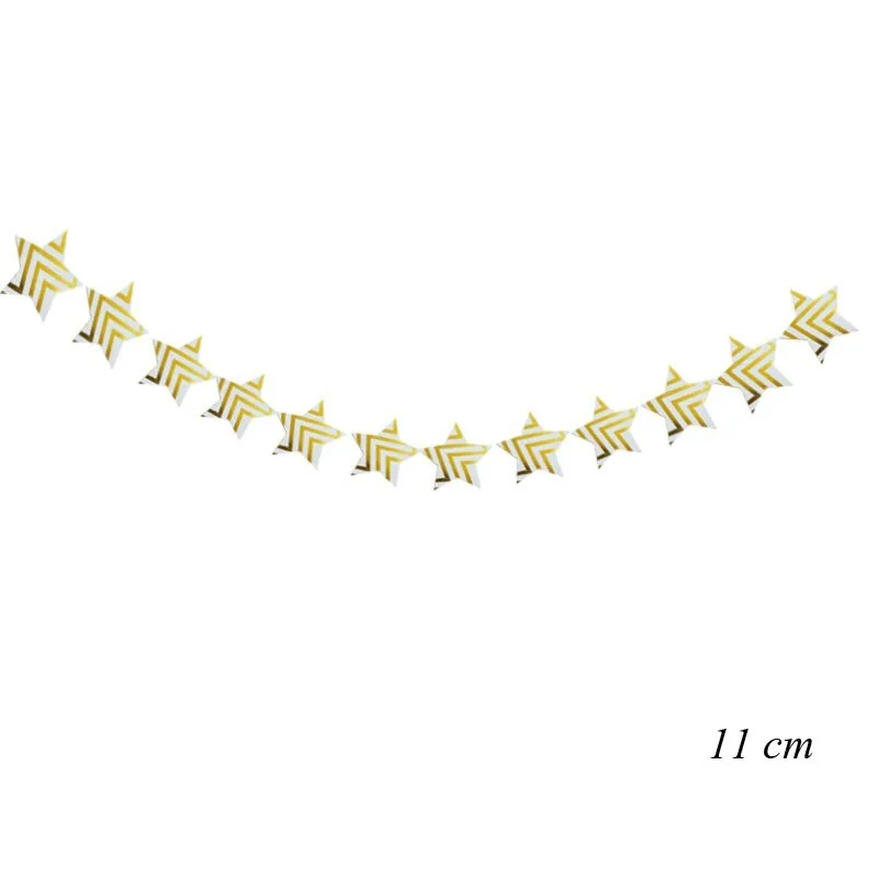 1 комплект золотой серебряный Рождественский баннер с блестками бумажные Звездные гирлянды детский душ с днем рождения/свадьбы вечерние украшения - Цвет: Gold Star 1