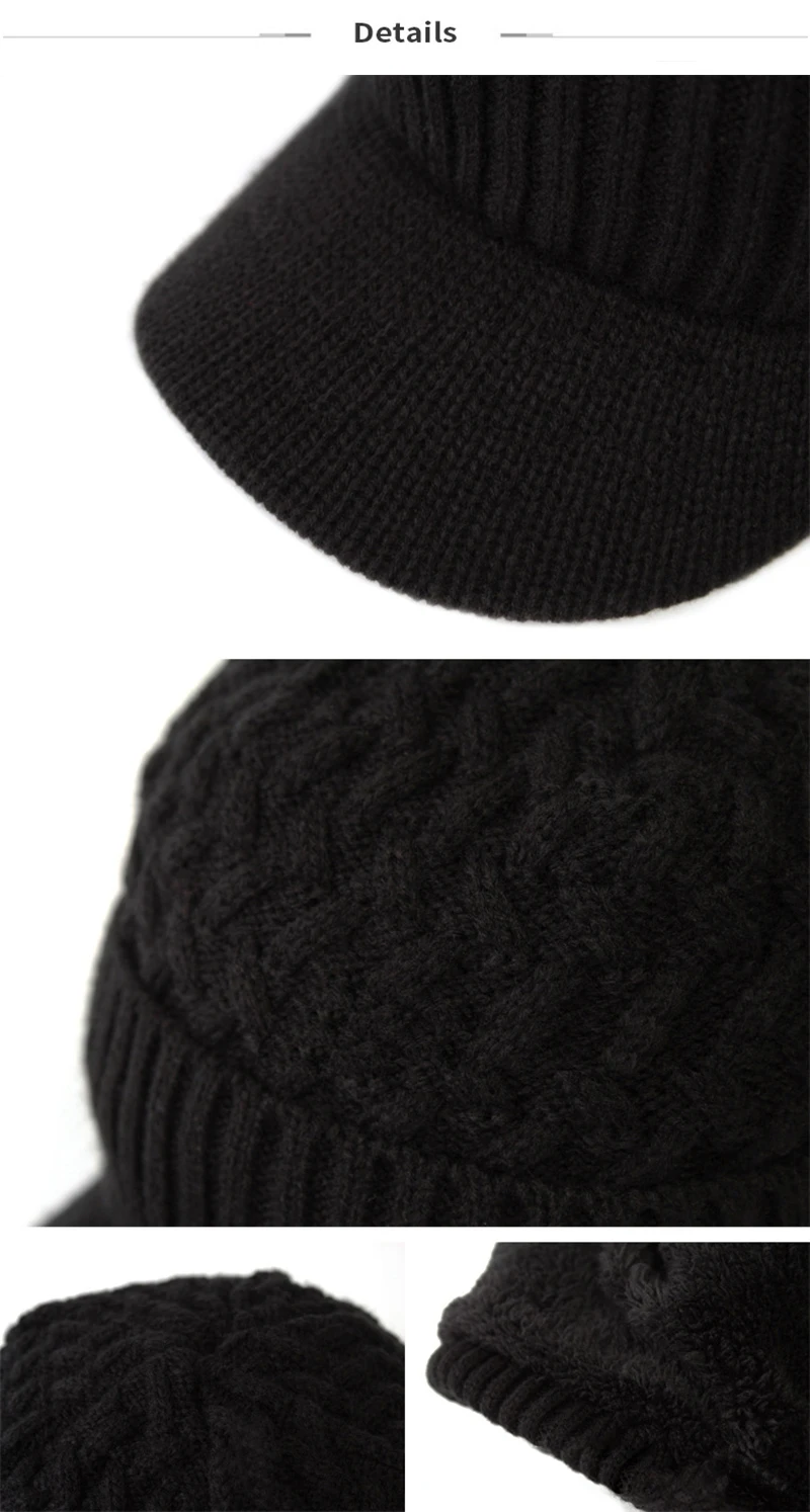 Lanmaocat Вязание шляпа Для мужчин Для женщин зимние Вязание Шапки теплые Кепки с козырьком шерсть зимние Вязание Шапки для Для мужчин Для