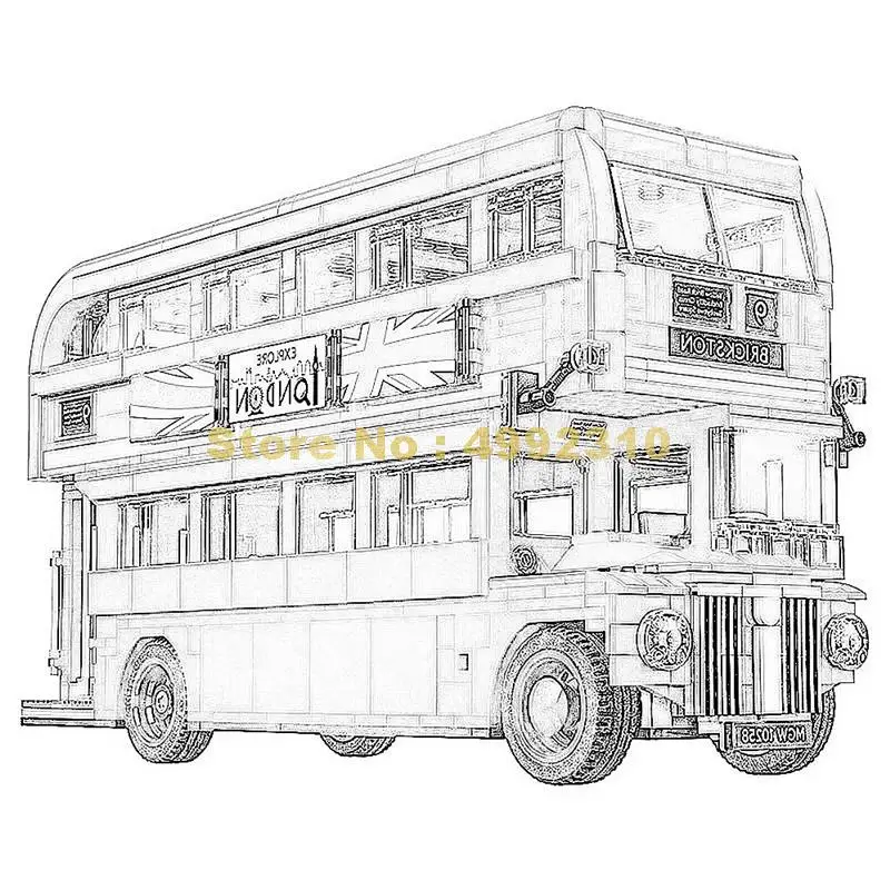 

sy1266 1686pcs city technic london bus building block 10258 Bricks Toy