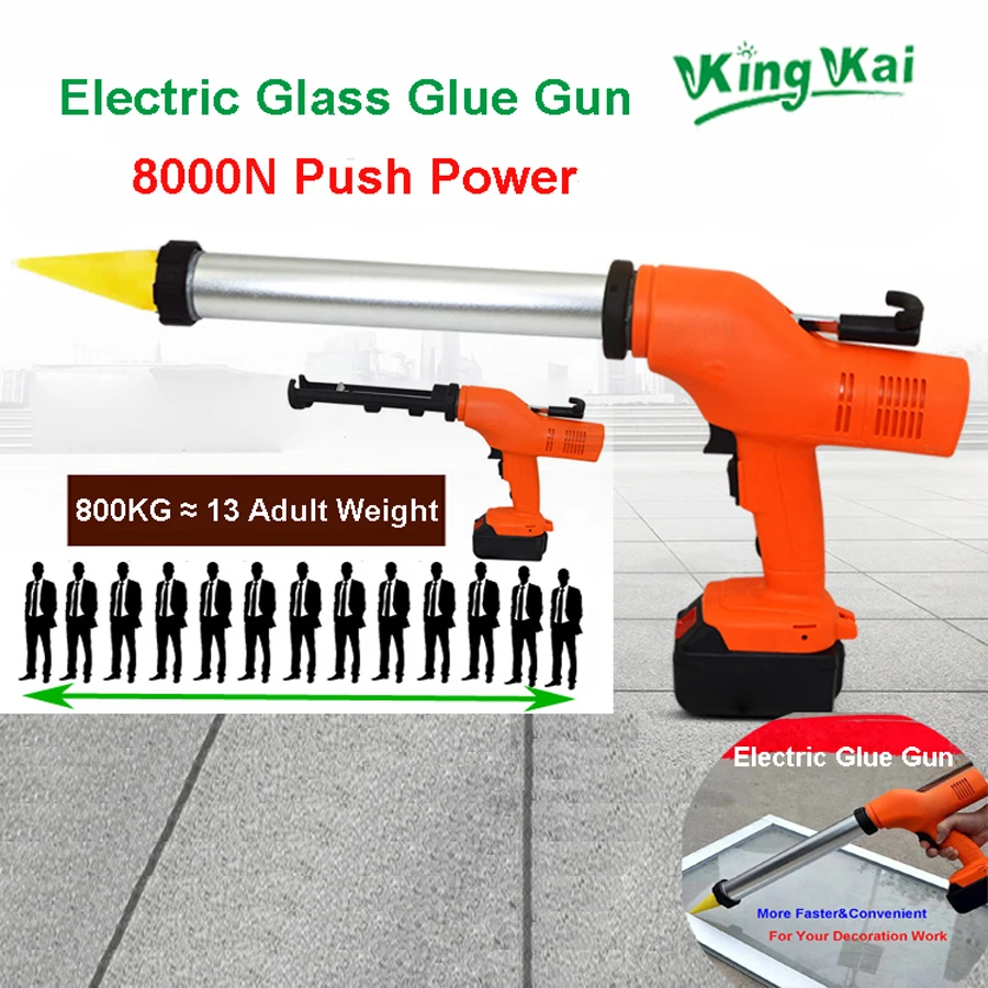 KK 21V 18000mah Lithium Battery Window Wall Electric Cordless Glass Glue Gun Machine For House Decoration