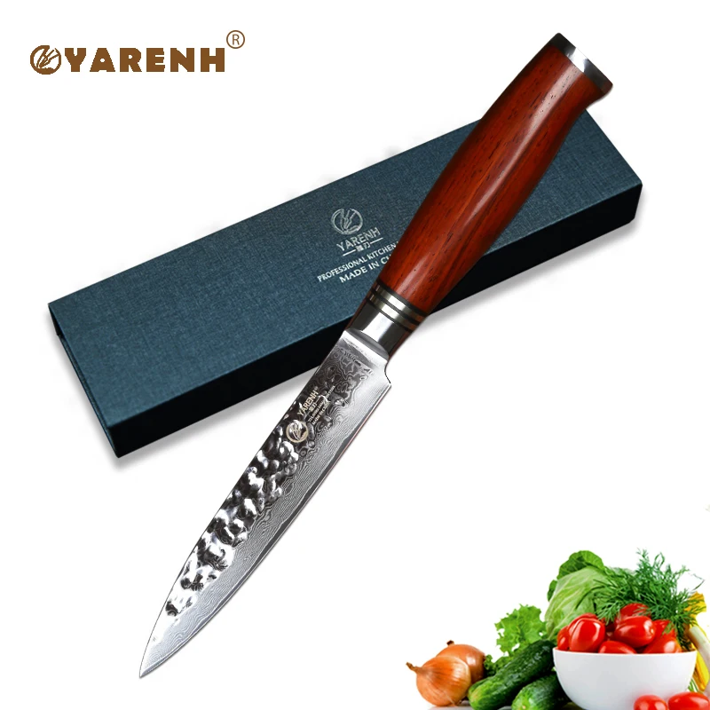 YARENH 5 Inch multifunctional kitchen knife fruit Paring knife damascus