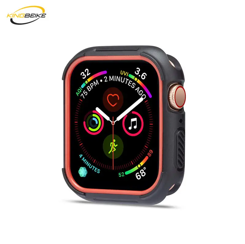 

KINGBEIKE Full Protection Cover Frame For Apple Watch Series 4 Popular Watch Case For iWatch 40mm 44mm 10 Colors Watchcases
