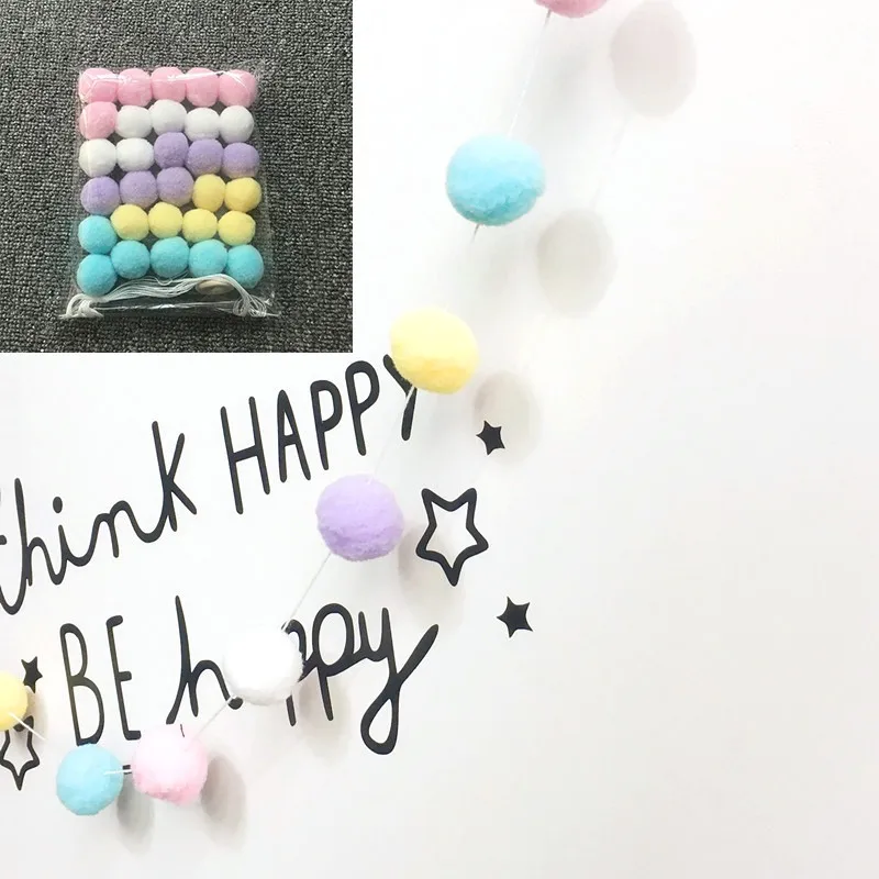 

30PCS Party DIY Hanging Decor Colorful Wool Felt Balls Handmade Kids Room Wall Decor For Kids Room Ornament