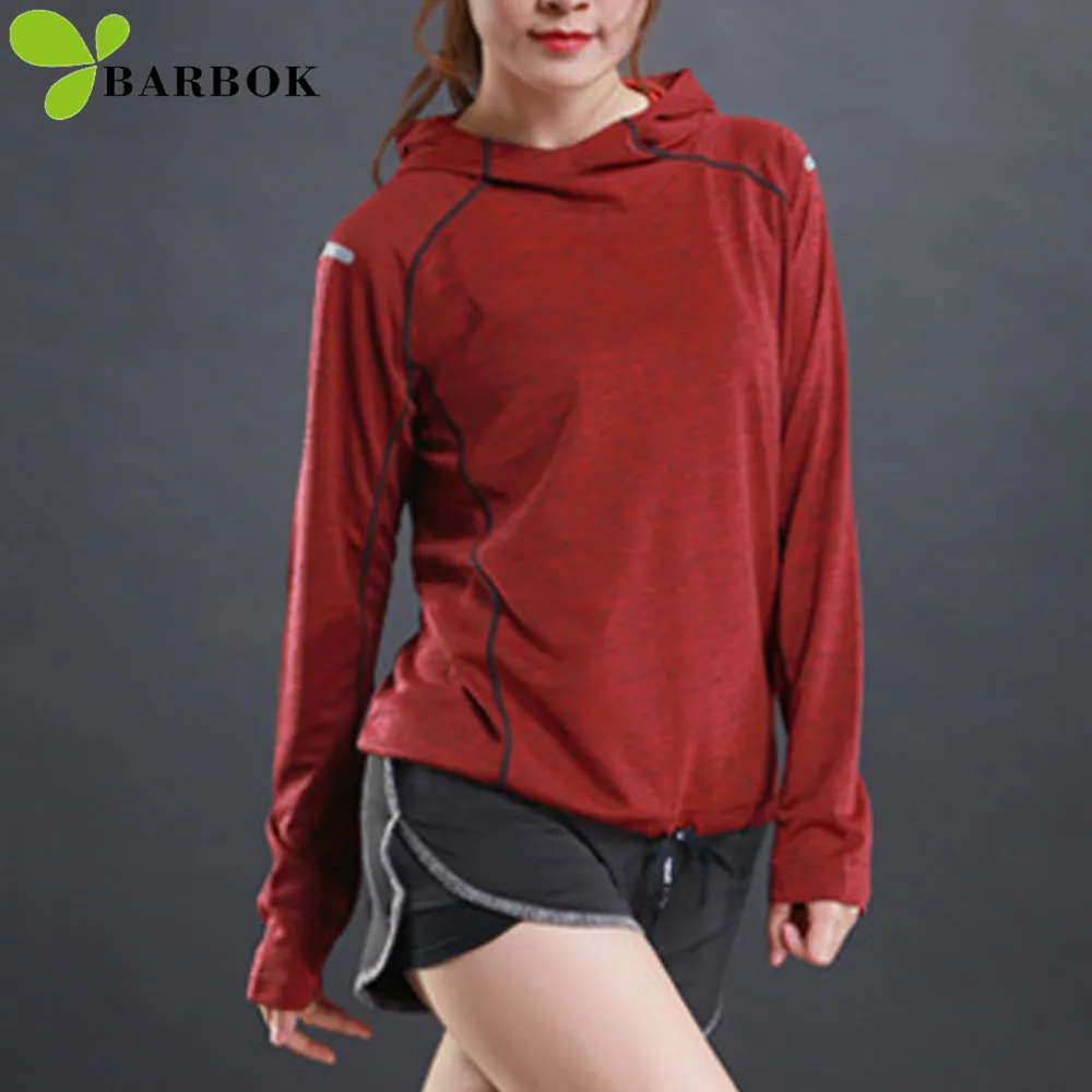 

BARBOK Long Sleeve Running T-Shirts for Men Women Hoodies Sportswear Fitness Jogging Ladies Yoga Track Gym Autumn Sports Shirts